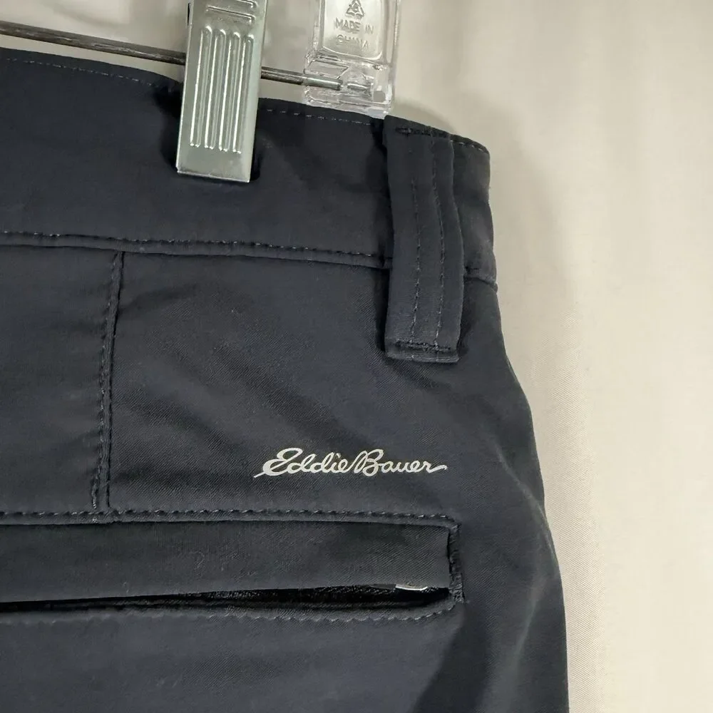 Eddie Bauer Travex Hiking Pants Men's 34x30 Grey Flat Front Chino Slash Pocket